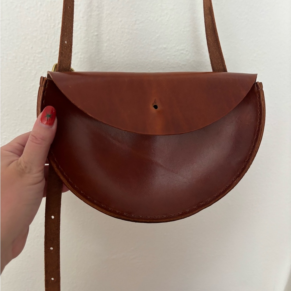 Brown Leather Crossbody Bag Tree Fairfax - Picture 4 of 5